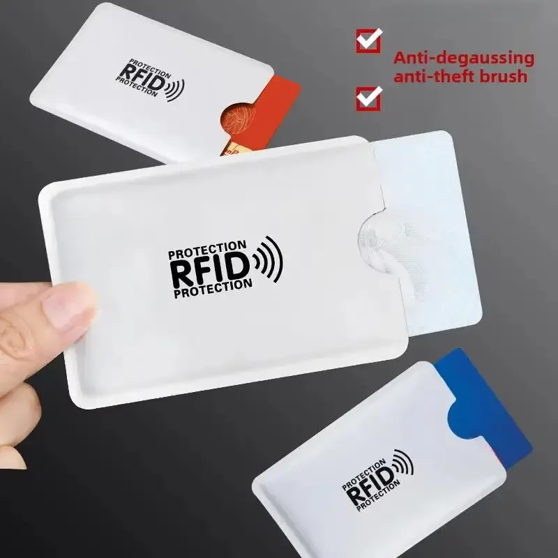 5PCS Anti-theft Card Cover Silver Foil RFID Card Cover Anti-degaussing Shielding Signal ID Card Protective Cover