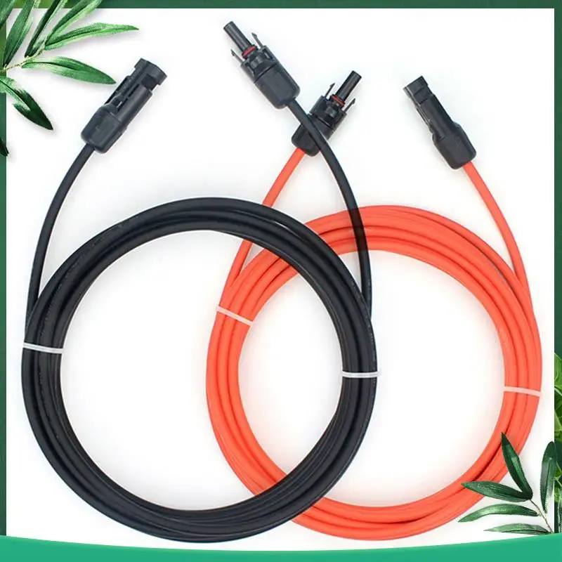 

(NEW) Plastic Extension Cord 10AWG Black Red Each 10M 1X6mm² 1000V 1 Core Tinned Oxygen-Free Copper Wire