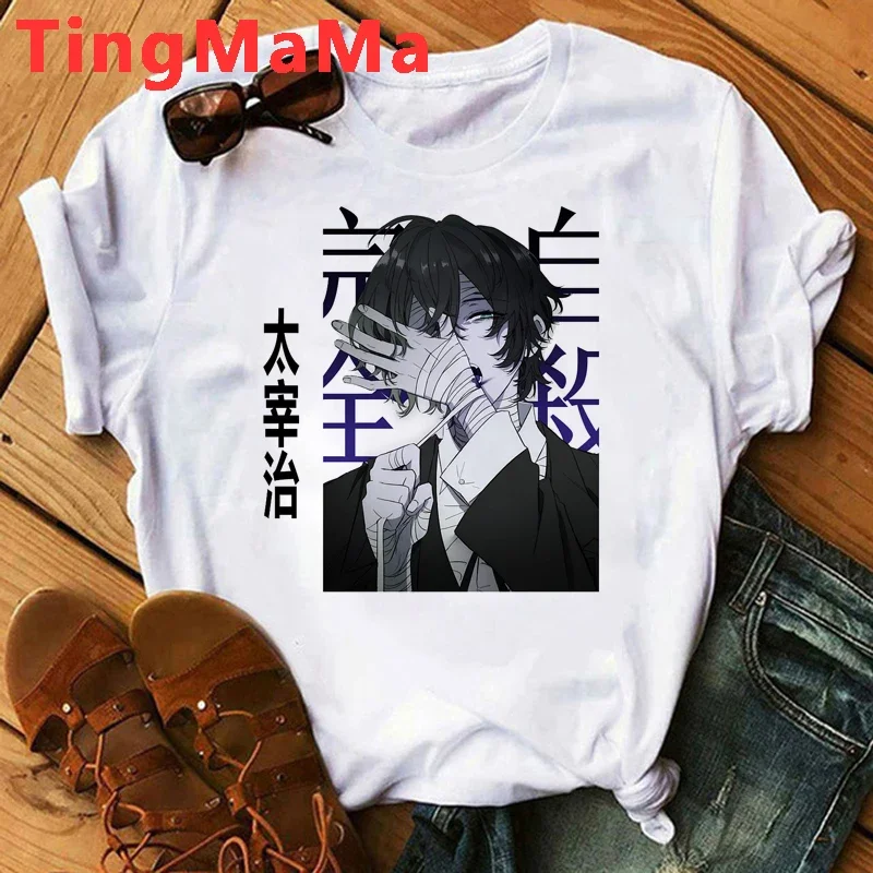 Hot Japanese Anime Bungou Stray Dogs T Shirt Men Kawaii Cartoon Osamu Dazai Graphic Tees Unisex Harajuku Tops T-shirt Male