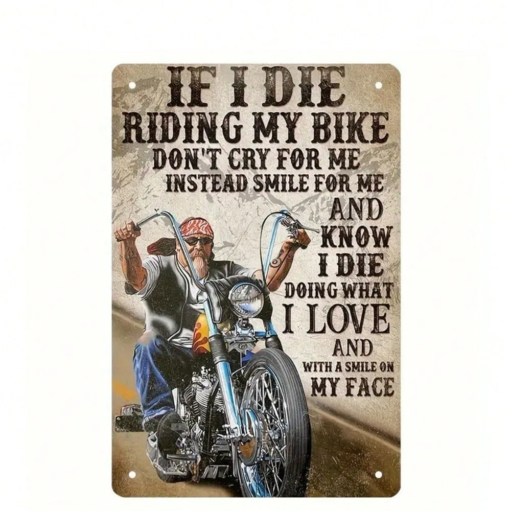 

Funny Motorcycle Metal Sign,Valentine's Decoration,Garage Bar Wall Decor,Man Cave Gift,Ramadan 2026,Art Deco Vintage Tin,8x12 In
