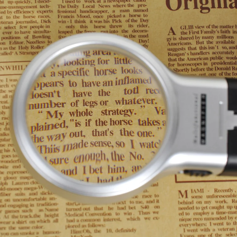 3X High-Definition Portable Magnifying Glass with Hands-Free LED Lamp - Dual Purpose Foldable Magnifying Mirror