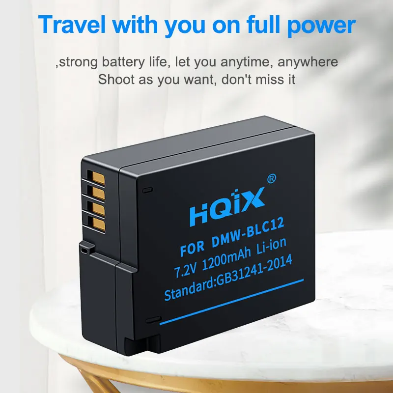 HQIX for Panasoinc DC-G95 DMC-FZH1 G85 GX8 G5 G6 G7 GH2 FX300 FZ200 FZ1000 FZ2500 Camera DMW-BLC12 Charger Battery