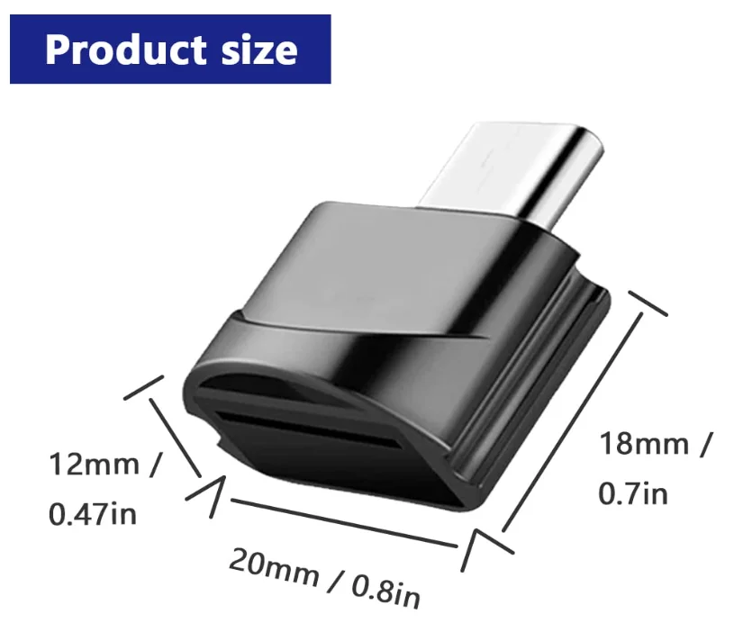 USB C to Micro SD TF Card Reader, Type C to Micro SD OTG Smart Memory Reader Adapter Compatible for Mac for iPad Pro for Samsuan