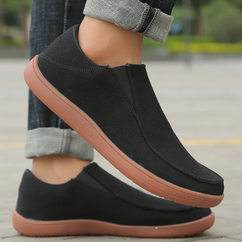 Fujeak Brede Blootsvoets Schoenen Voor Heren Mode Comfortabele Loafers Ademende Casual Heren Sneakers Schoenen Antislip Wandelschoenen