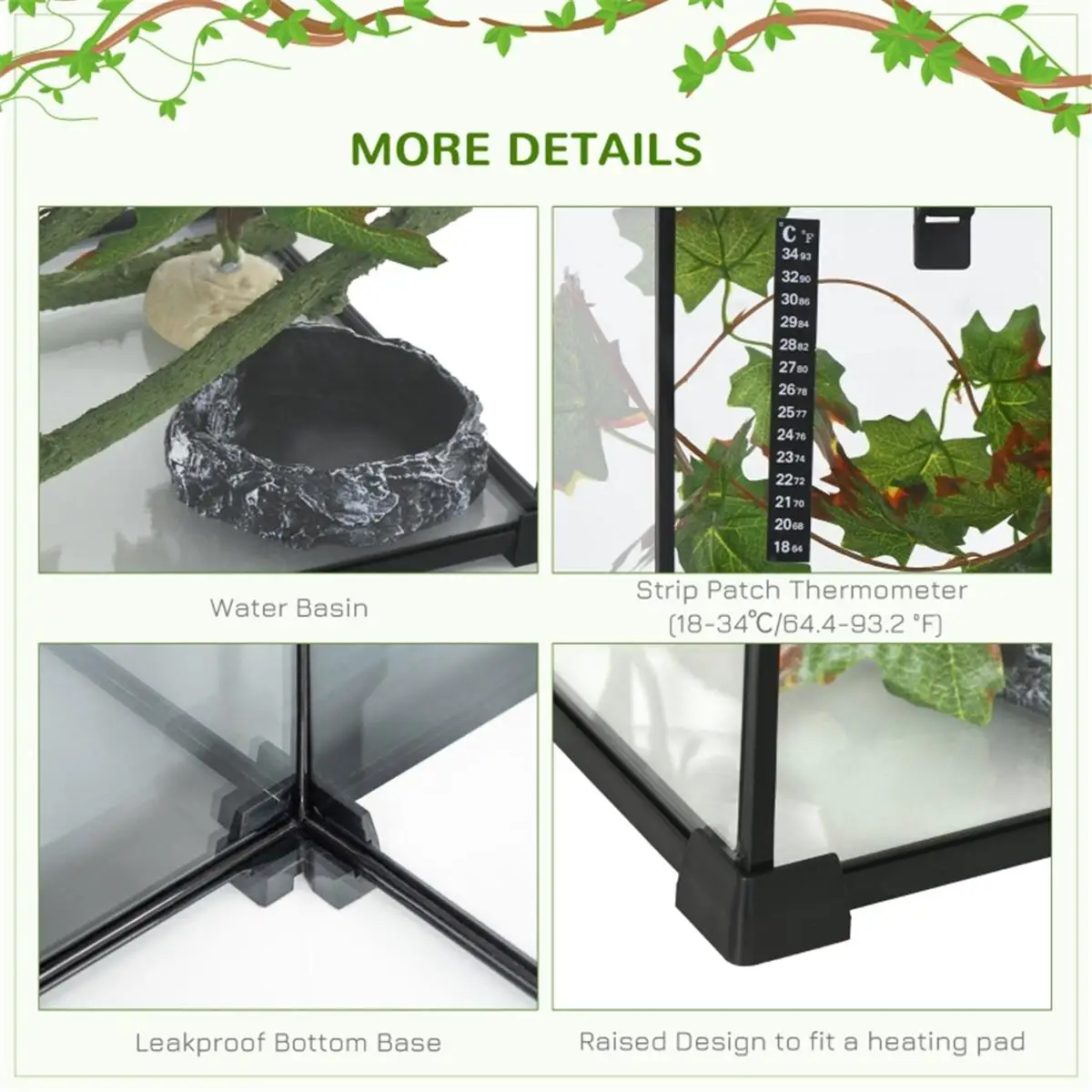 Premium Reptile Habitat Box for Lizards, Snakes & Small Pets - Durable, Versatile Terrarium Enclosure