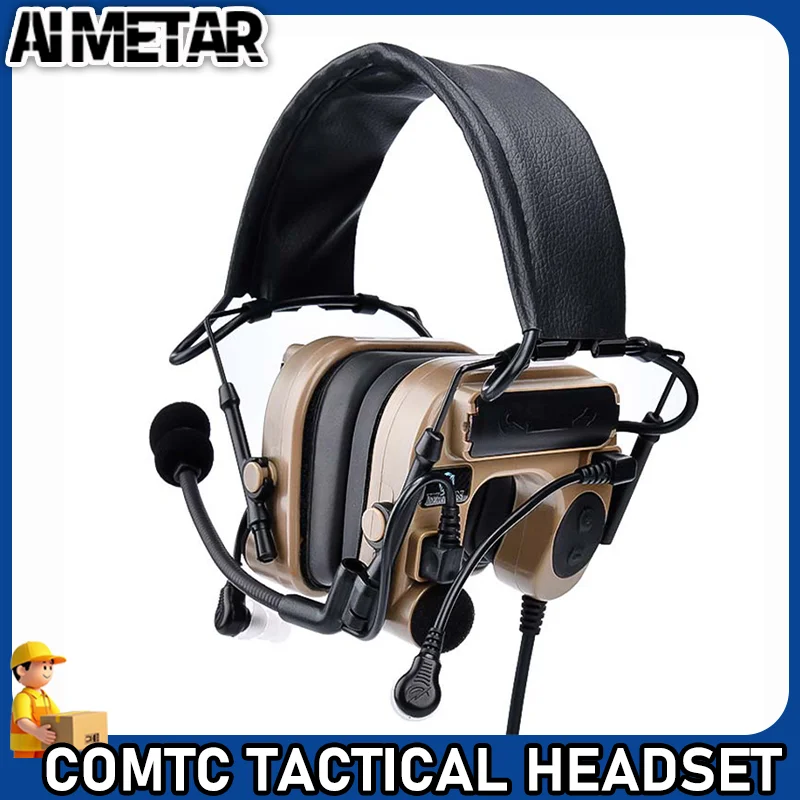 

Wadsn Tactical C4U COMTAC IV Headset Pickup Anti-Noise Headphone Outdoor Battle Communication Earphone Vacuum Catheter Earplug