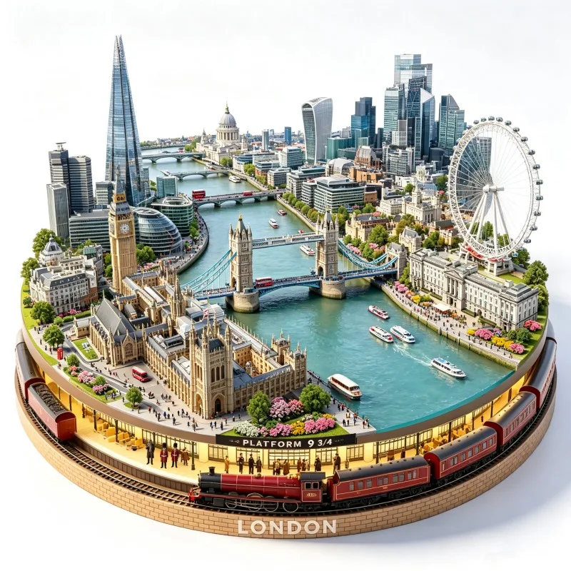 United Kingdom Metal Fridge Magnets Big Ben Travel Souvenirs England London Tower Bridge Buckingham Palace Fridge Stickers Gifts
