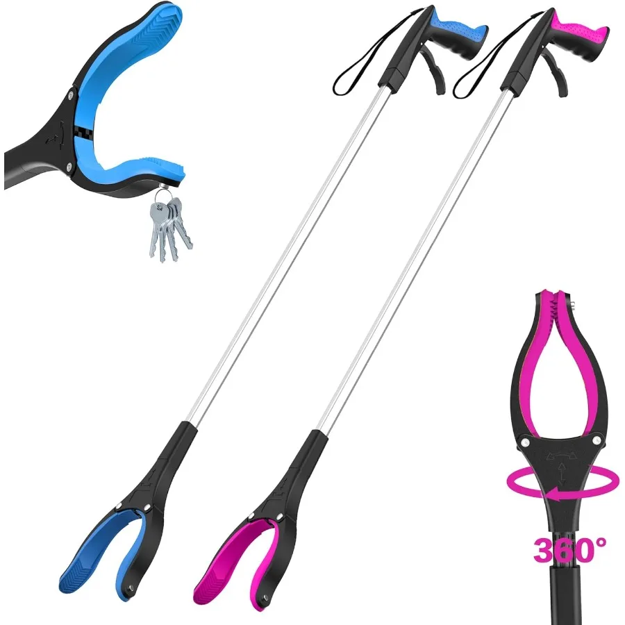 

2Pack NonFolding Heavy Duty Grabber Pro 32 ExtraLong Lightweight 0.65lbs Magnetic Reacher Tool with 360 Claw AntiSlip Grip for