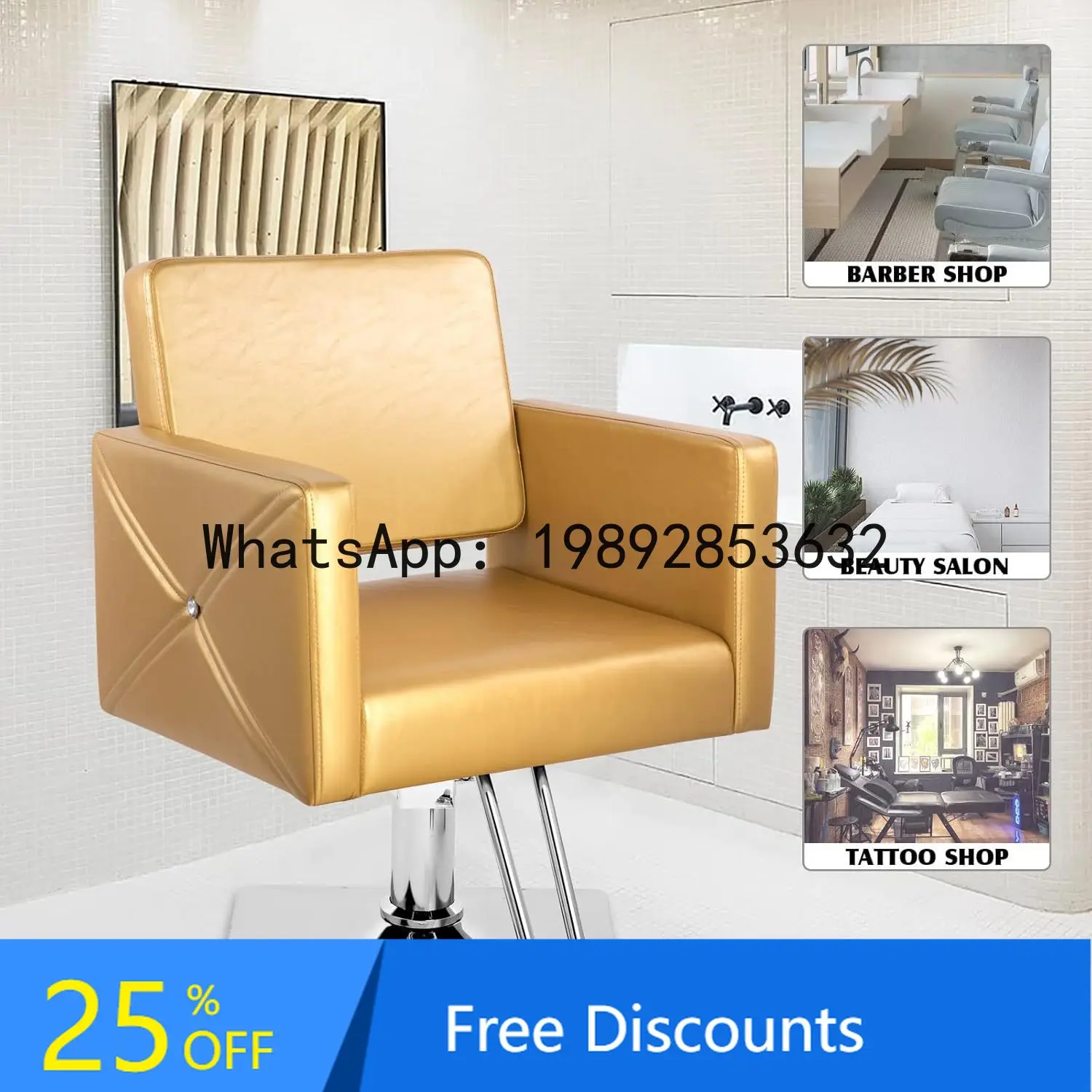 

CZ Multicolor Hairdressing Chair Lightweight Hydraulic Salon Beauty Spa Chair Styling Equipment Chair