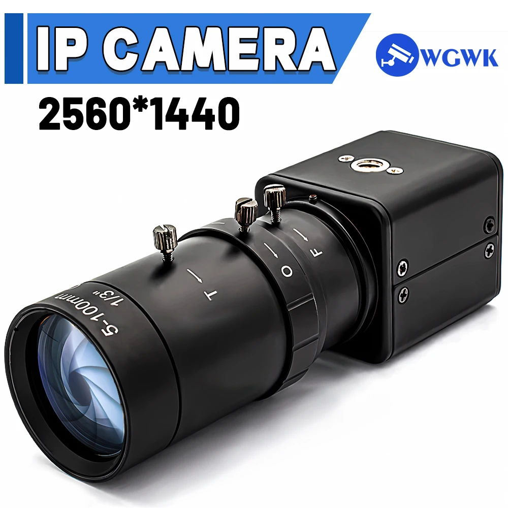 

WGWK Mini 2K IP Camera DC12V 5-100mm 20X Zoom H.265 HD Security High Definition Surveillance Onvif P2P CCTV System RJ45 Webcam