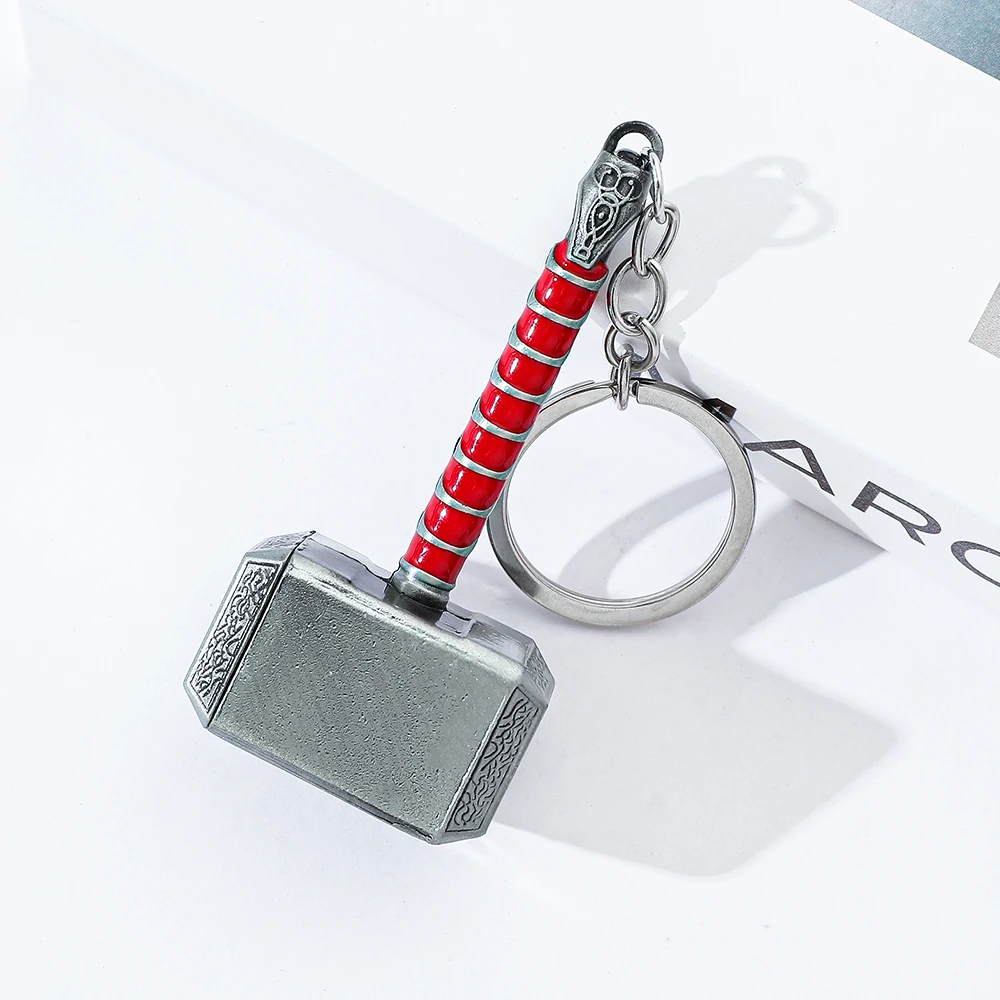 Trendiger Avengers Thor Mjolnir Schlüsselanhänger - Superhelden-Thor-Schlüsselhalter Rucksack-Accessoire für Filmfans Persönliches Geschenk – Detail 4