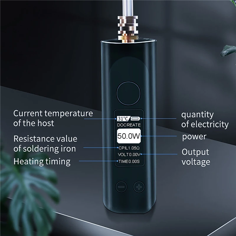 50 ワットワイヤレス充電式電気はんだごてキットポータブルはんだごて 3 つのチップ付き溶接修復ツール 2500mAh