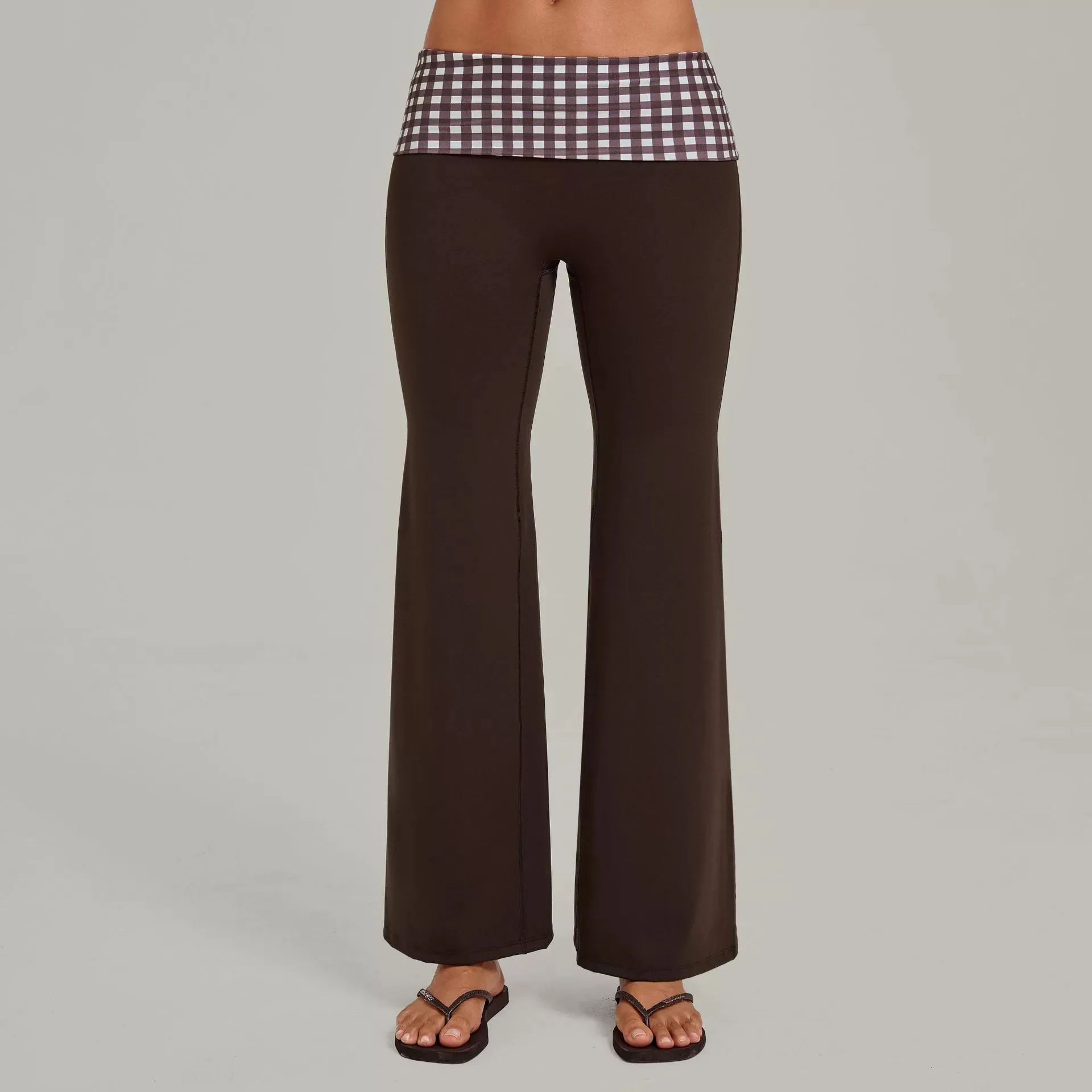 Casual Wide Leg Sweatpants Women's Fold Over Low Rise Flare Lounge Pants Straight Yoga Pants Pilates Running Sports Flared Pants