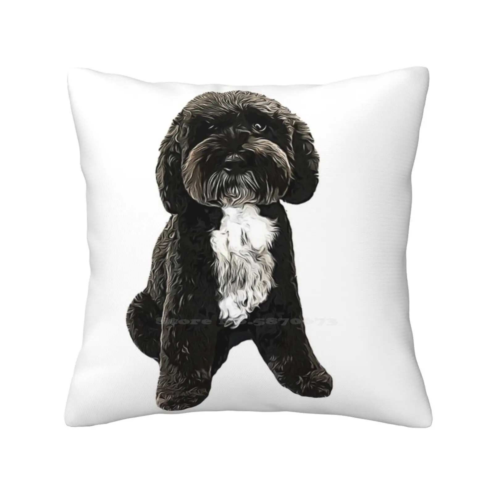 Cockapoo Cavapoo Black With White Puppy Dog Funny Cute Decor Square Pillowcase Cockapoo Cockerpoo Chocolate Puppy Poodle Cross