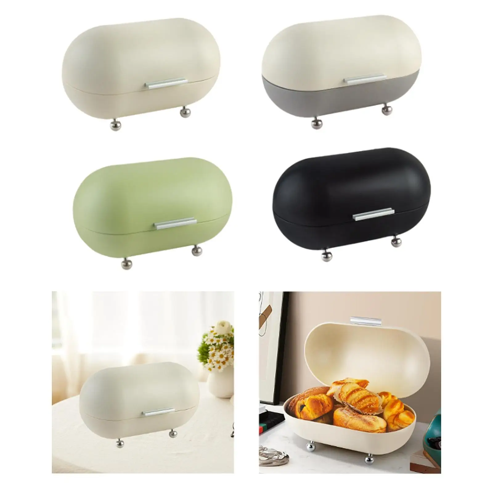 Caja de almacenamiento de pan, contenedor de Metal para encimera de cocina, artículos horneados para el hogar