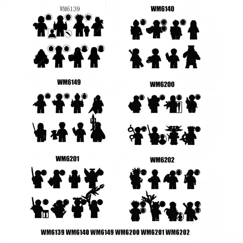 Figuras de acción de dibujos animados, películas, TV y anime, modelos WM6139 WM6140 WM6149 WM6200 WM6201 WM6202, juguetes de bloques 056