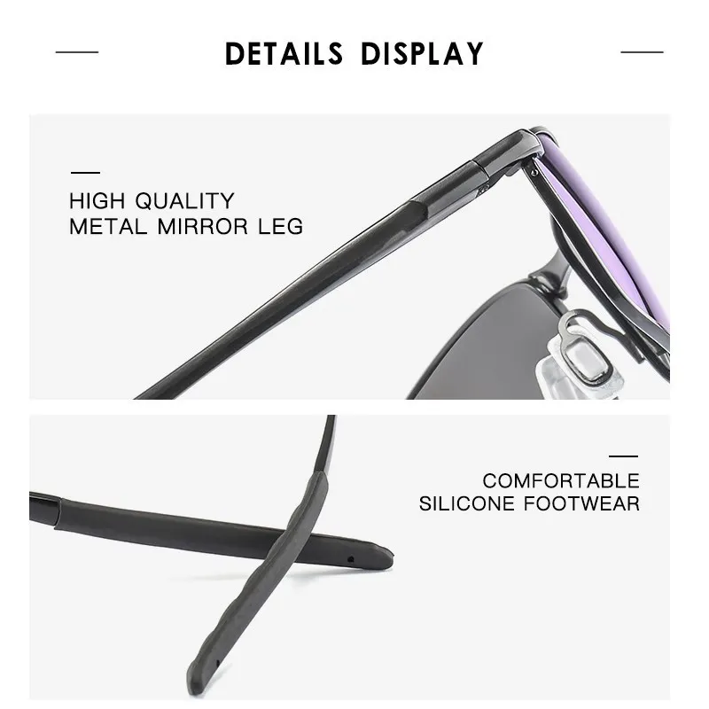 Photochromism Fishing Sunglasses Chameleon Men Women Outdoor Driving Sun Glasses Square Sunglasses Anti-UV Eyewear 12-KPBS1830