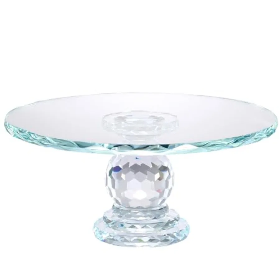 

Uten Crystal Glass Cake Stand 11'' Cake Display Stand Crystal Glass Fruit Plate Clear Cake Stand Display Desserts Holder for We