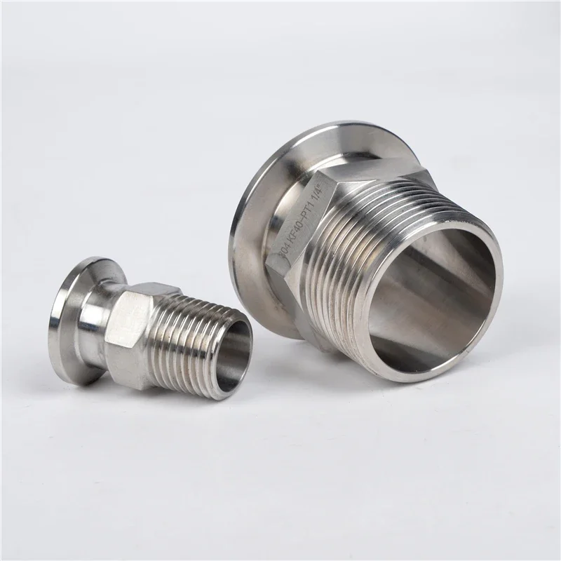 304 Stainless Steel Vacuum Outer Wire Connector Hexagon Chuck Fitting KF16/25/40/50 KF25 to 1/2