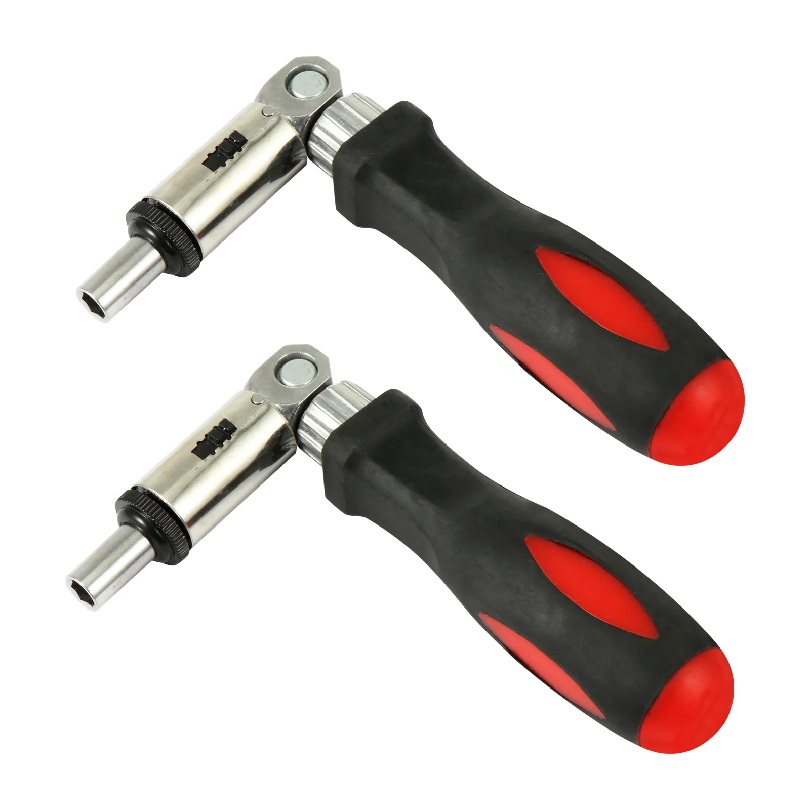 

2 Pcs Screwdriver Angle Adjustable Ratchet Durable Handle Hexagon Steel Wrench Handles