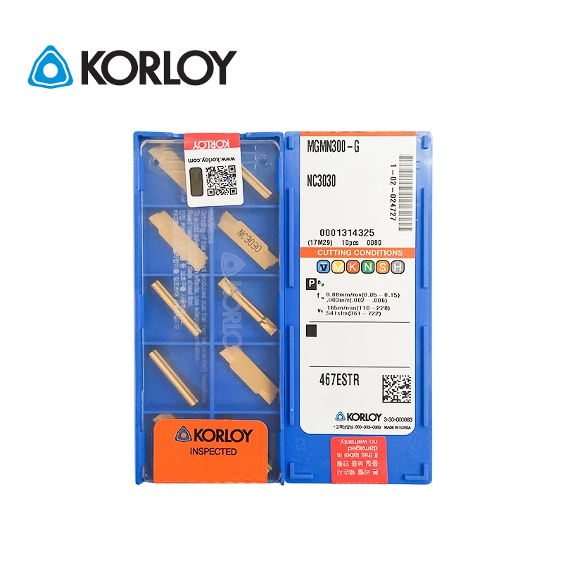 10pcs KORLOY 100% Original MGMN300-G NC3020 NC3030 NC3120 PC9030 HO1 Multi Face Grooving MGHER MGEVR CNC Carbide Turning Inserts