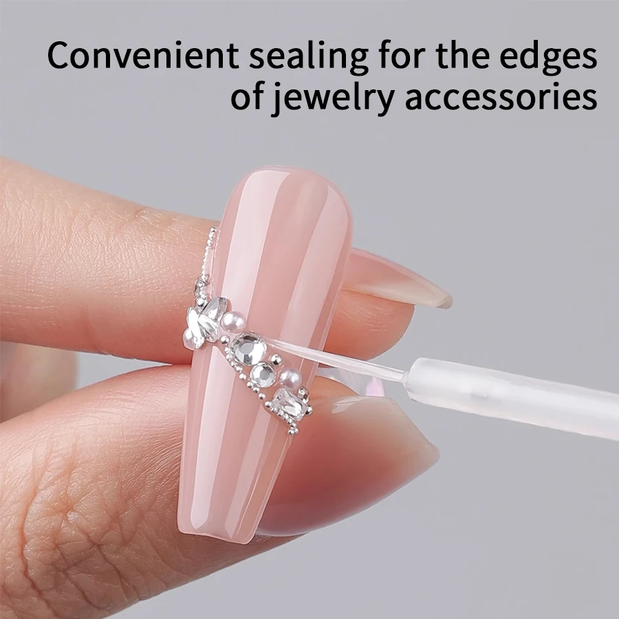 3 في 1 حافة ختم معطف فوقي لامع هلام مسمار البولندية ل الكروم مرآة مسحوق UV LED علاج الفجوة ملء معطف فوقي هلام مسمار الفن سالو #5