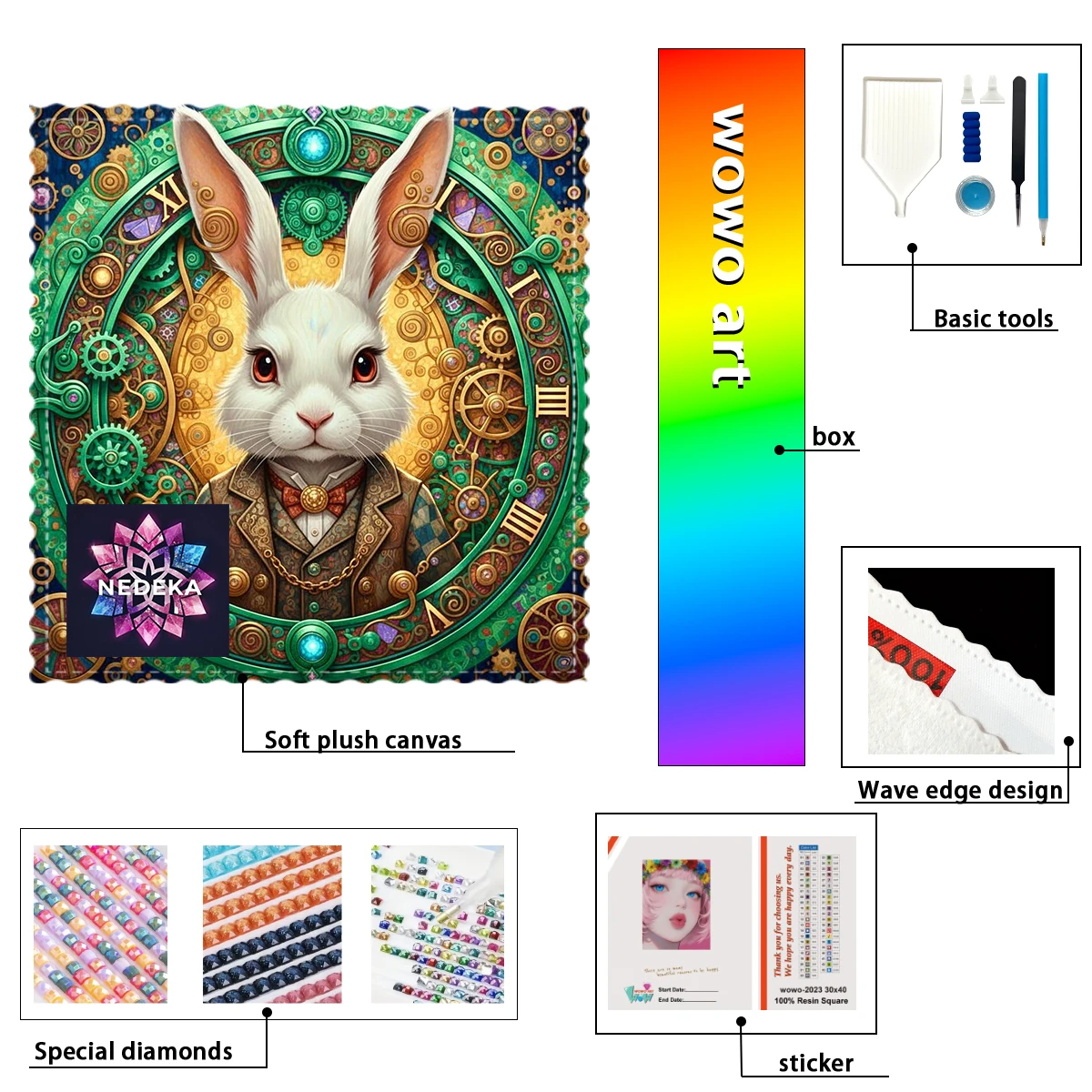 

【NEDEKA_ Diamond Art】Mechanical Rabbit AB Rhinestone FD Rhinestone Perfect Resin Diamond