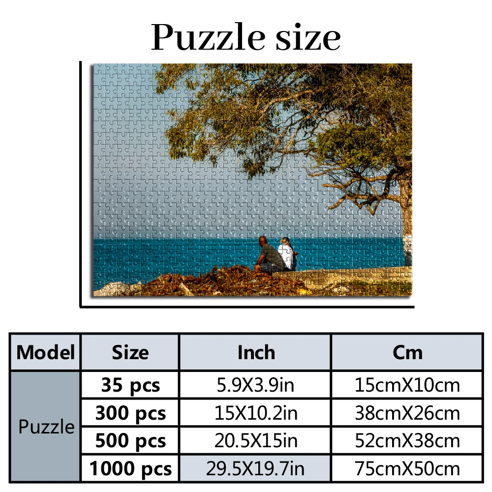 35/300/500/1000pcs Personalized Custom Photo Puzzle Scenery Photo Wooden/Cardboard for Adults DIY Toys Decoration