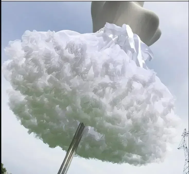 

Белая короткая женская фатиновая юбка-пышонок 45 см для Хэллоуина, винтажная свадебная подъюбник-пэйпетику, рокабилли-туту