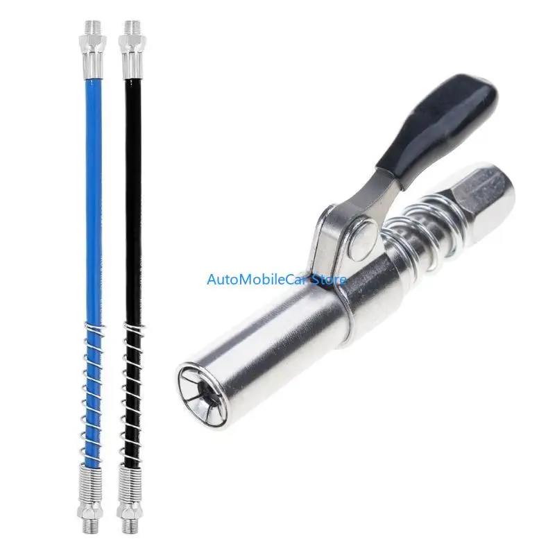 G8TE Heavy Duty Grease Guns Coupling and 30cm Hoses with Enhances Sealing Performances for Automotive & Machinery Maintenance
