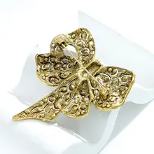 Black Rhinestone Bow Brooch for Women #6