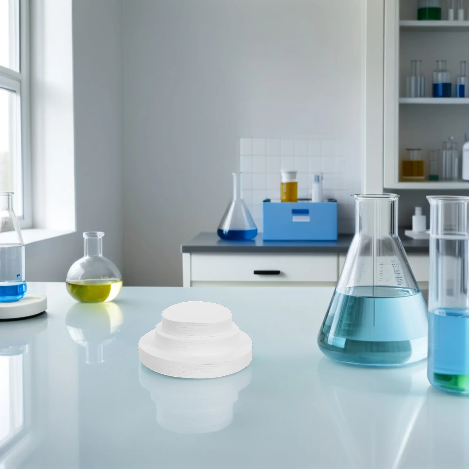 

300 Pcs Qualitative Filter Paper Chemistry Analysis Industrial Funnel Chemical Lab