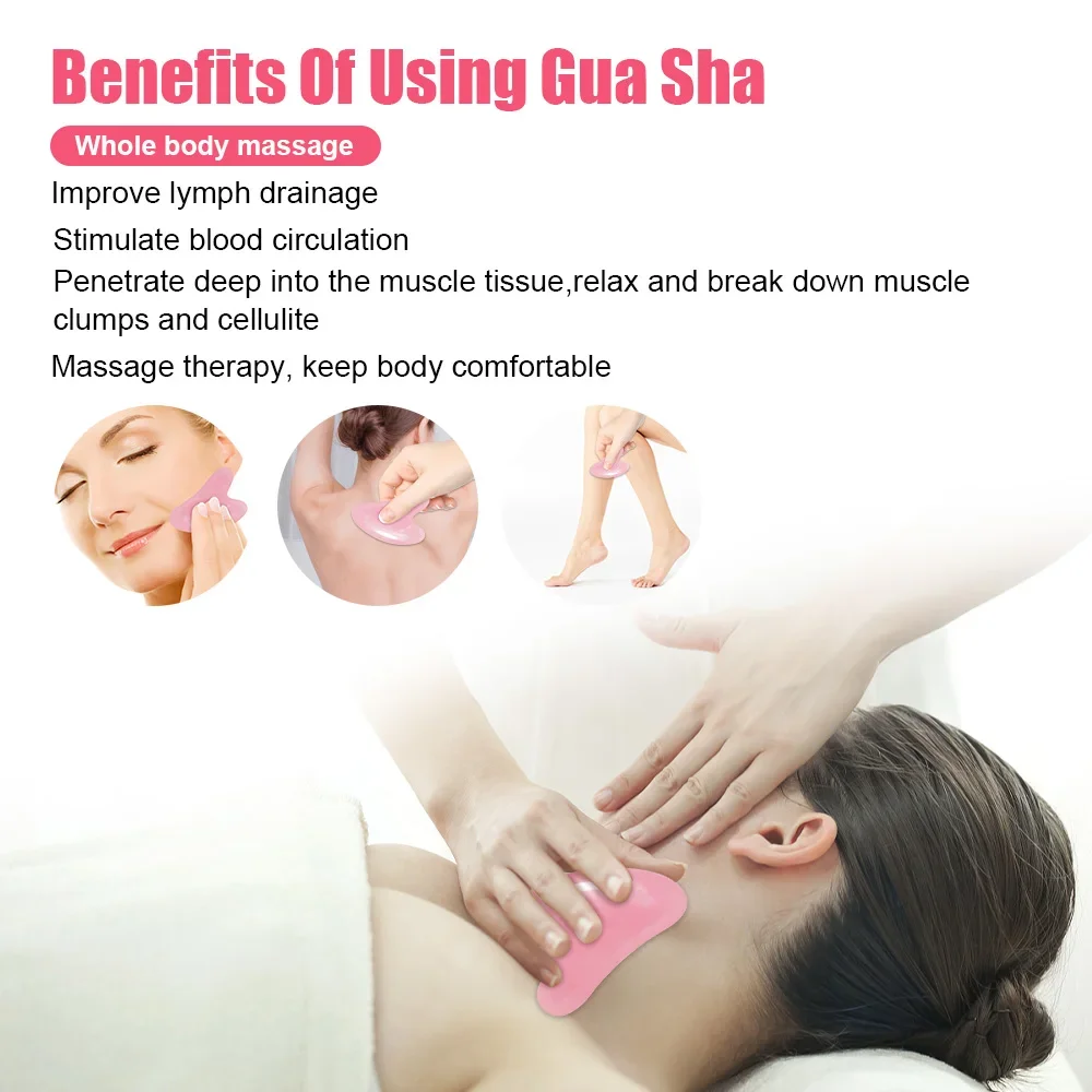 Natural Resins Gua Sha Body Massager Guasha Scraper Board Guache Massage Roller Face Body Neck Lifting Devices Beauty Health