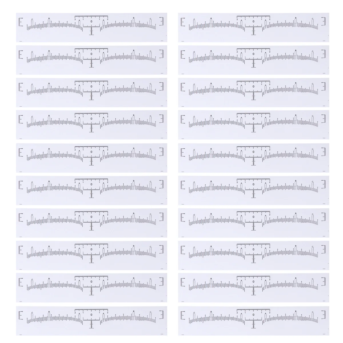 

120Pcs Vernier Caliper Tattoo Eyebrow Ruler Sticker Mini Measure Tool for Jewelry Craft Depth Measurement Disposable Gauge