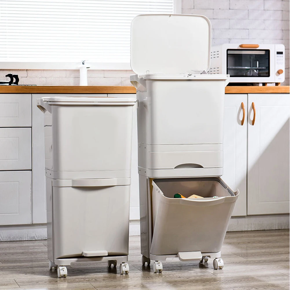 【Lifeideas】38L 2 Compartment Pedal Recycling Waste Bin for Kitchen