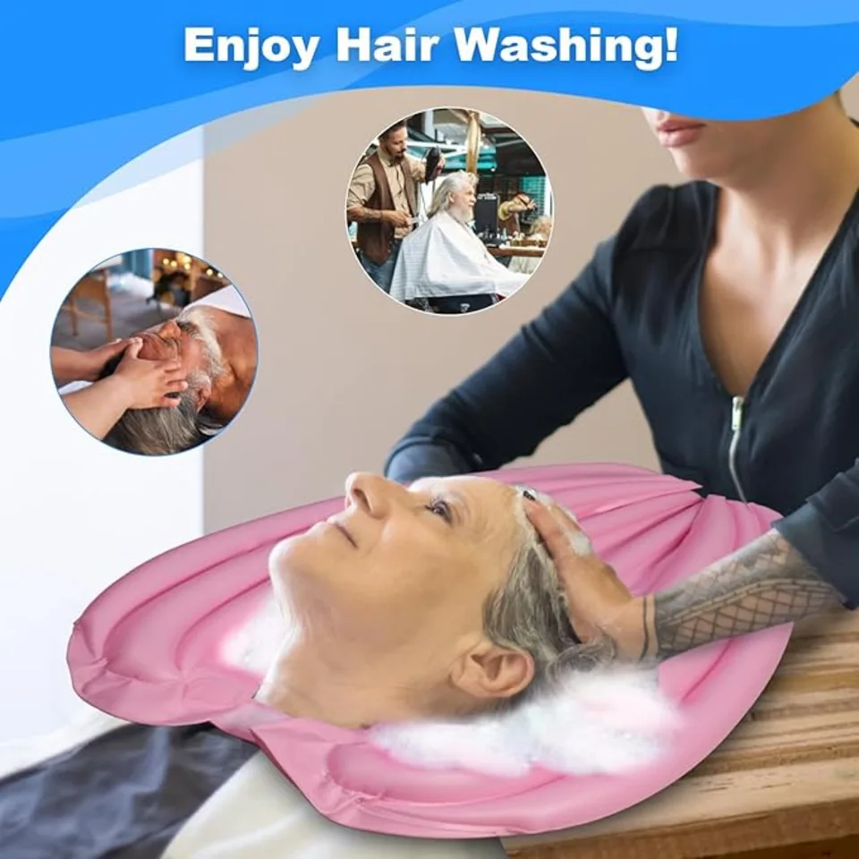 

PVC Inflatable Shampoo Basin Portable Shampoo Pad Quickly Inflate Deflate Hair Washing Basin For Pregnant Women Elderly