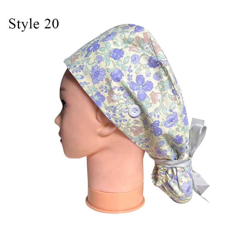 Unisex Surgical Cap Operation Headgear Printed Butterfly Hat Multi Colors Breathable Headwear Soft Comfortable Nurse Cap