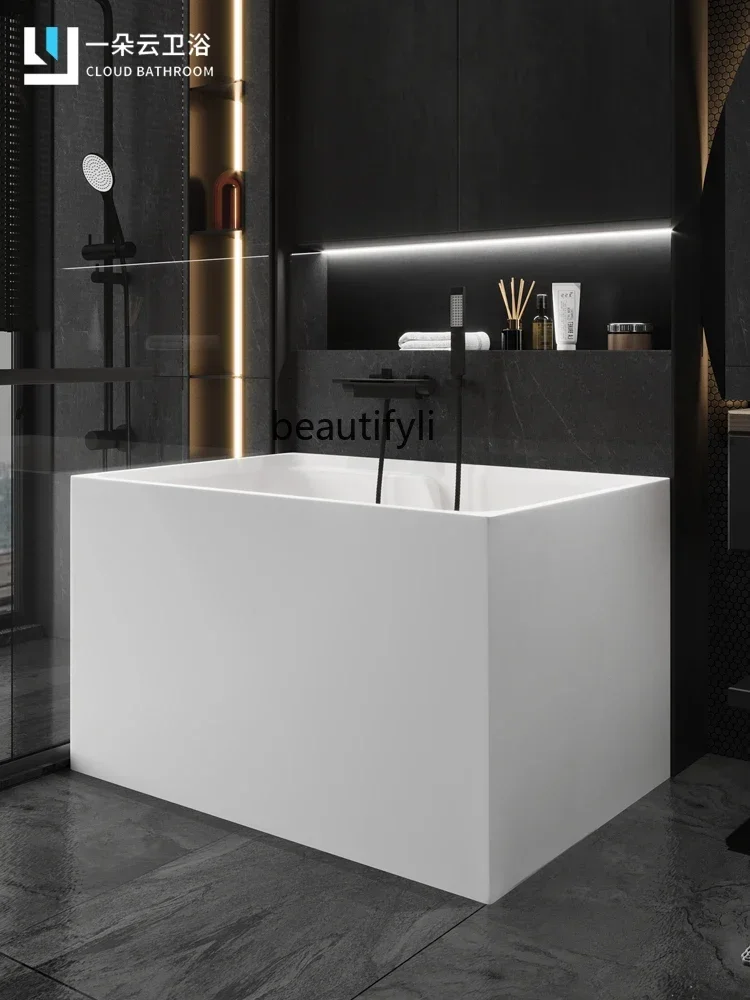 

45Bathtub Small Apartment Japanese Deep Bubble Household Acrylic Square Mini Independent Adult Sitting New Bathtub