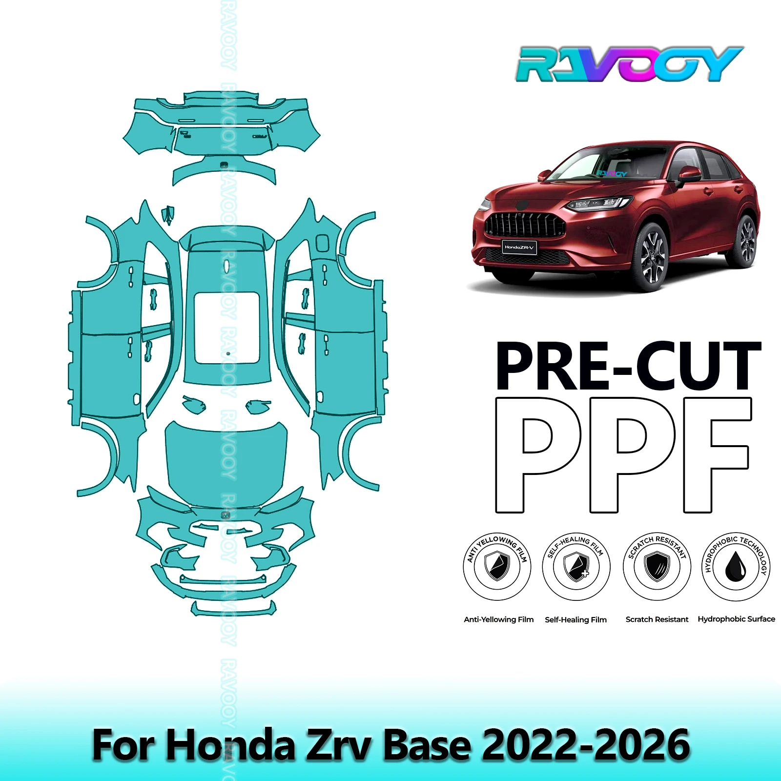 

For Honda ZRV Base 2022-2026 Full Vehicle 8.5MIL Car Precut PPF Paint Protection Film