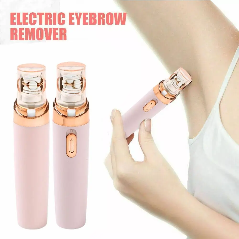 1 PC ไฟฟ้า Eyebrow Trimmer MINI Eye Brow เครื่องกําจัดขนลิปสติกไม่เจ็บปวดผู้หญิงแบบพกพารูปร่างกําจัดขน Facial TOOL มีดโกน S H6X7