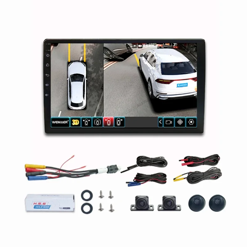 Oem T5 Car Navigation Camera Car 360 720P 1080P GPS Bt Touch Android 10 Screen Dash Dvd Player Auto 360 Car Camera System