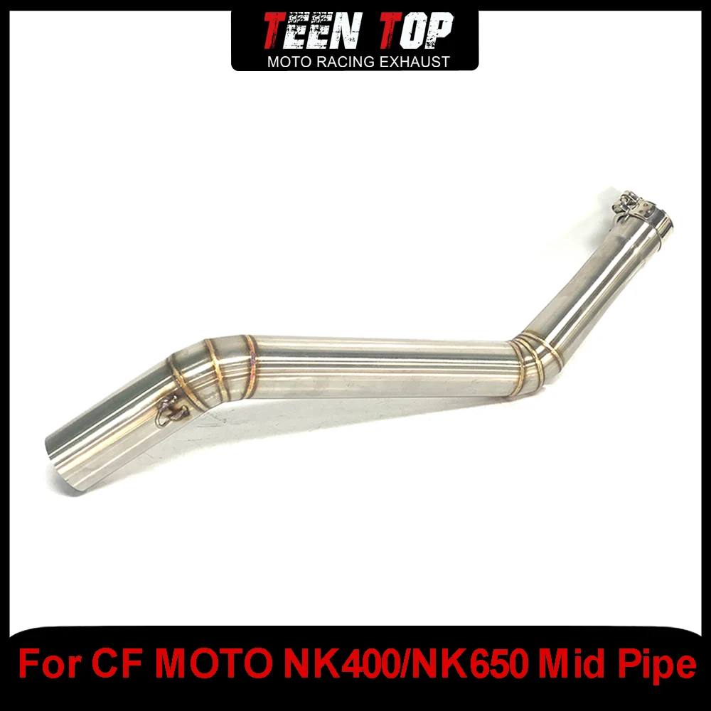 

For CF MOTO NK400 NK650 Middle Pipe Decat Pipe Motorcycle Escape Exhaust pipe 51mm Mid Connection Pipe nk400 Stainless Steel