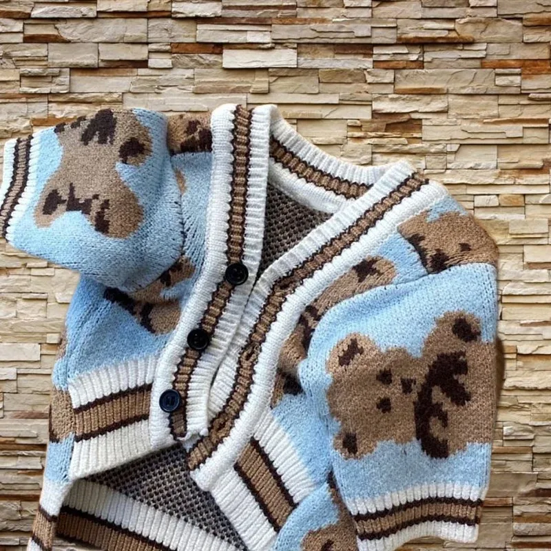 

Dog Knitted Sweater Cartoon Pattern Warm Wool Small Dog Cat Pomeranian Yorkshire Bears Teddy Sweet Cardigan Chihuahua