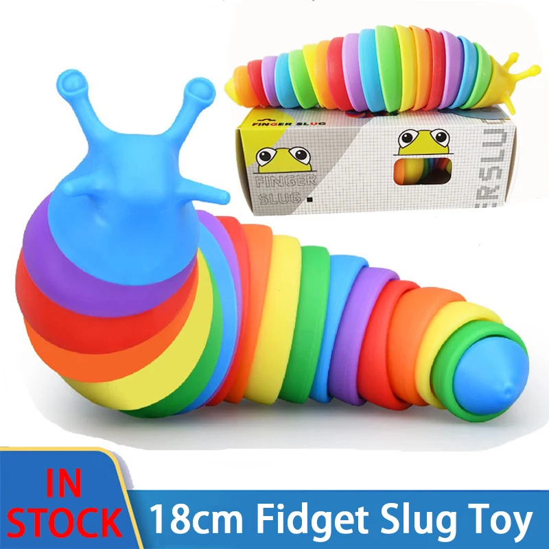 

18cm Fidget Slug Decompression Toy Cute Caterpillar Shape Decompressor Office Table Toy Sensory Toy for Children and Adults