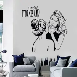 Make Up Woman Wall Decals Artist Cosmetic Beauty Salon Wall Stickers Art Mural Removable Shop Decoration H159