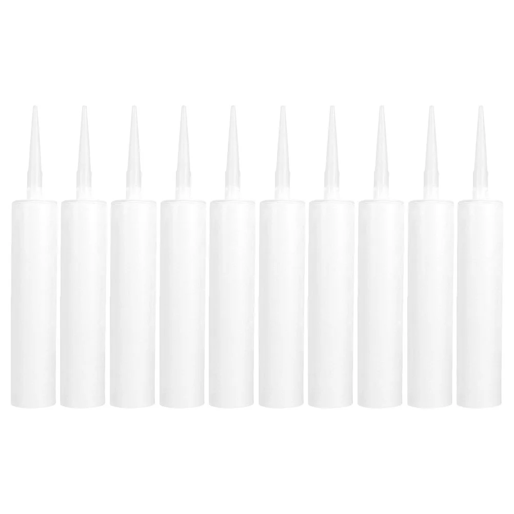 10 Pcs Duct Tape Glass Glue Empty Cylinder Chargers Caulk Tubes Portable White Travel