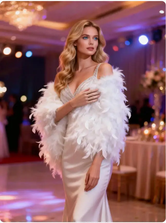 Elegant Real Ostrich Feather Wedding Capes Wraps New Design Bridal  Party Bolero Flffy Winter Shawls