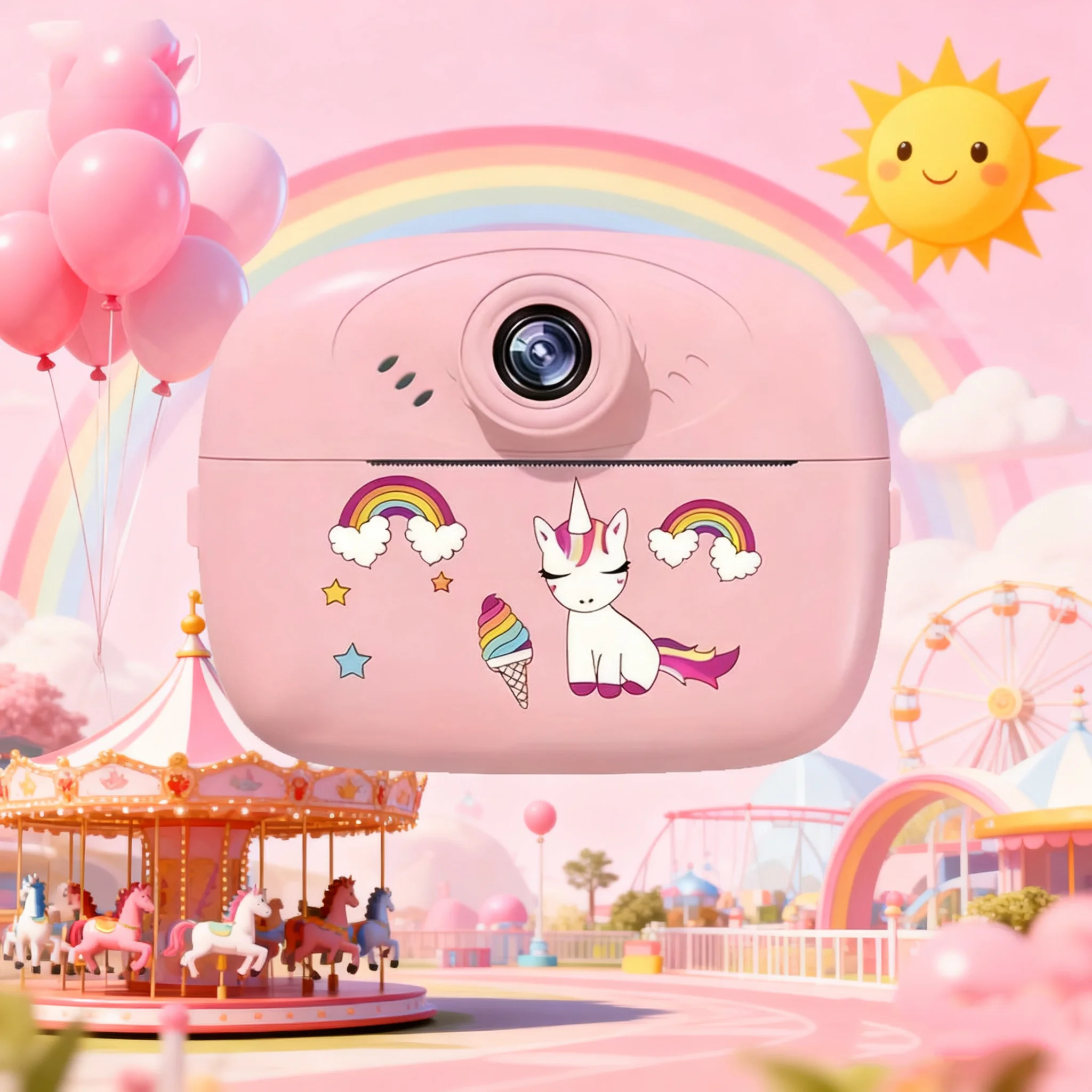 Kinderen Instant Print Digitale Camera Foto Label Thermische Print Camera voor Meisjes Jongens Verjaardagscadeaus Met 2 Rollen Printerpapier