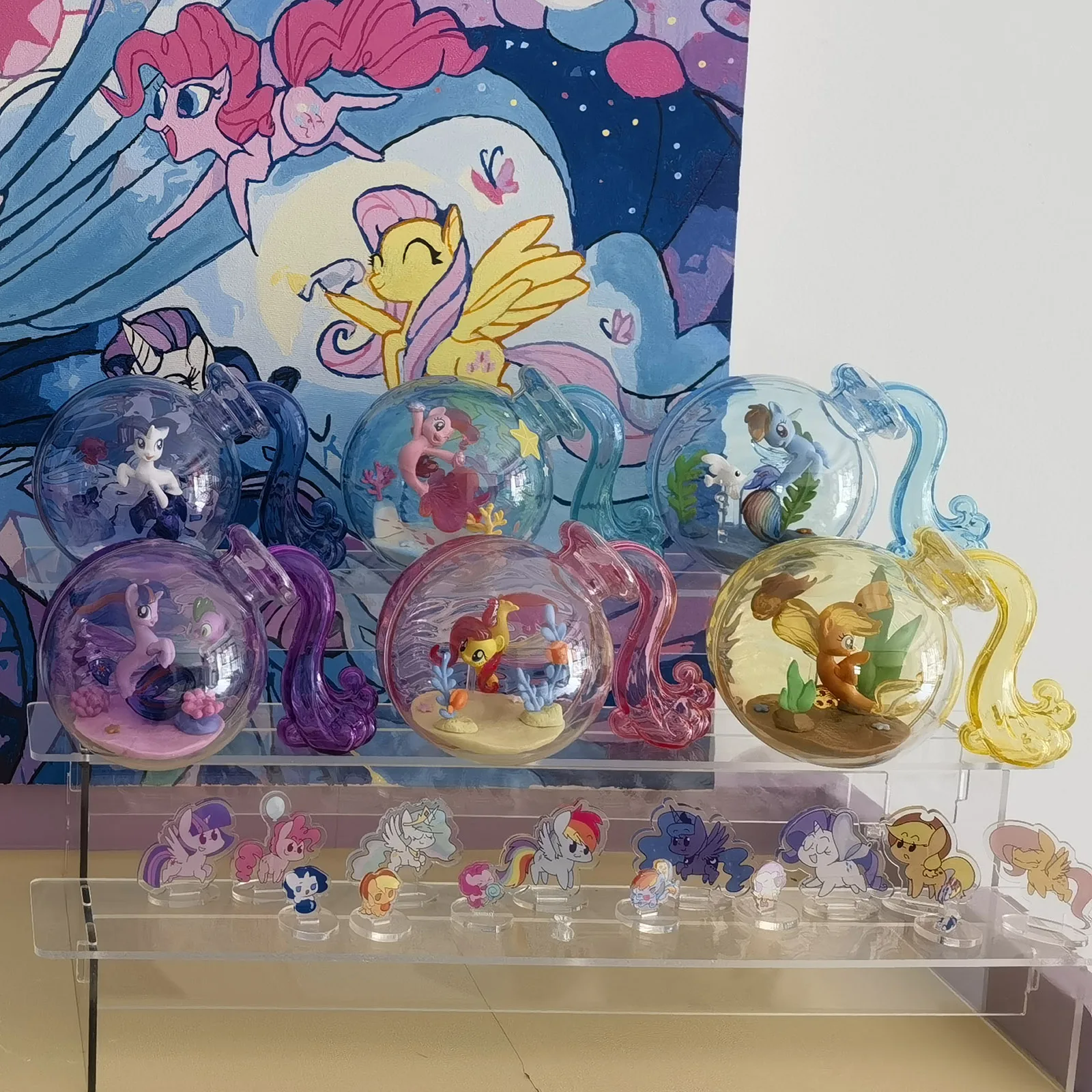 My Little Pony Ocean Magic ข้อความขวดกล่องตาบอดตัวเลข Pinkie Pie Twilight Sparkle น่ารักของเล่นสะสม Decor ของขวัญ