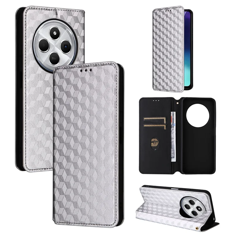 For Poco C75 Case stereoscopic lines Premium Leather Wallet Leather Flip Case For Xiaomi Poco C75 Phone Case